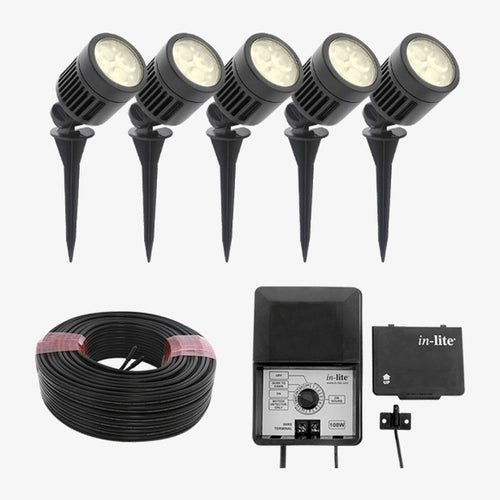 Bramblewick Harrier High Output 12W Spike Spotlight Set of Twelve with Transformer and Cable