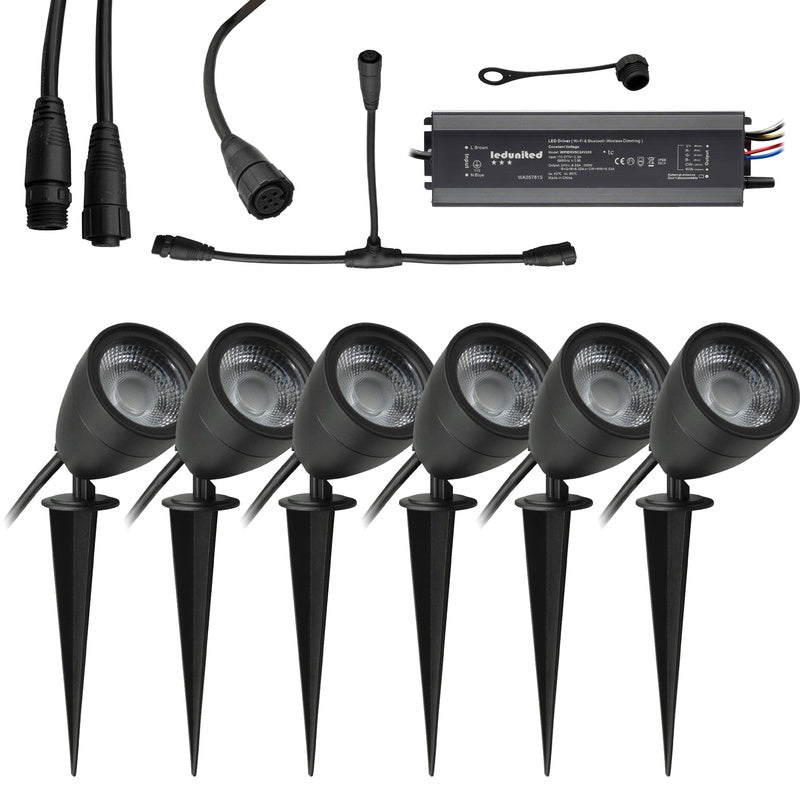 Bramblewick Kestrel Standard 6W Spike Spotlight Set of Twelve with Transformer and Cable