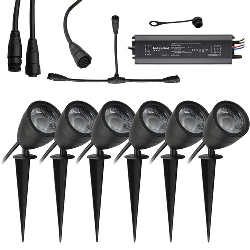 Bramblewick Kestrel Standard 6W Spike Spotlight Set of Twelve with Transformer and Cable