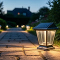 Meadowline Garsdon Glass Lantern Solar Path Light