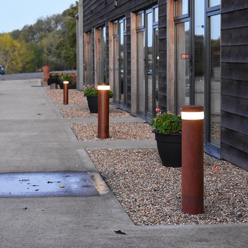 Meadowline Hampnett Weathered Steel Solar Bollard