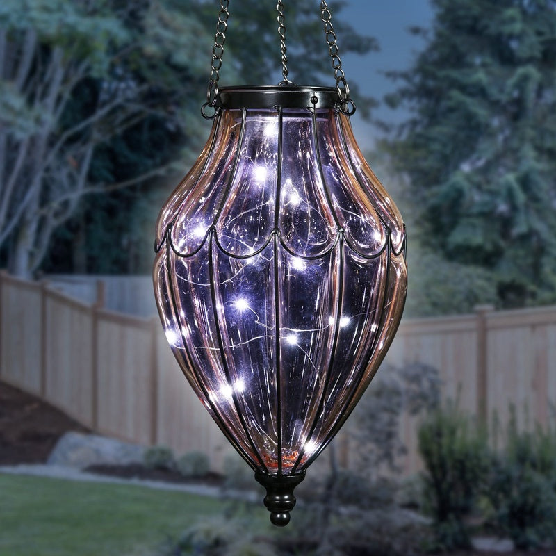 Orchard Lantern Co Solar Hanging Lantern in Glass